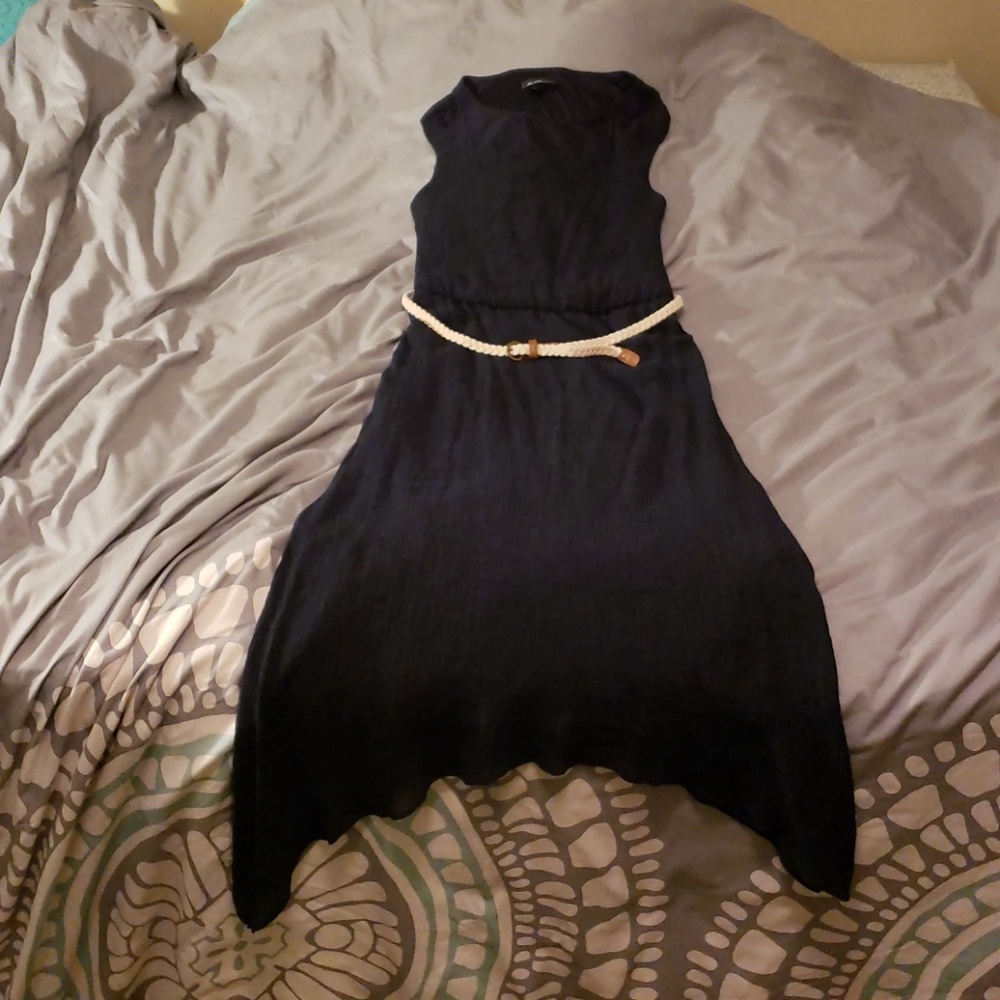 Asymmetrical blue dress